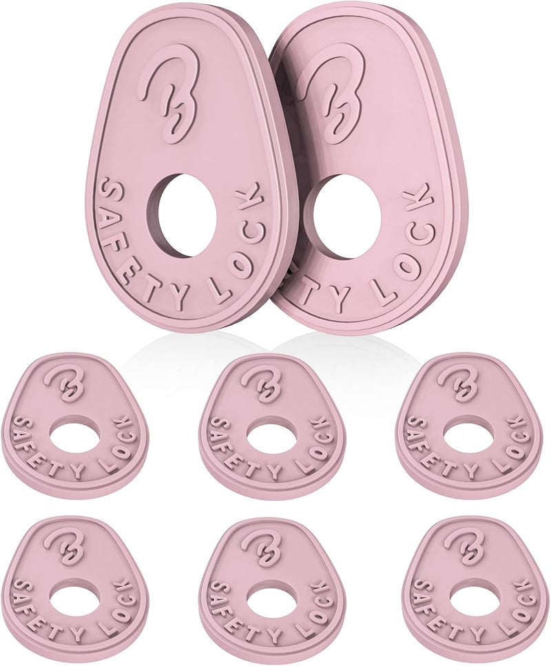 BestSounds Guitar Strap Blocks, 6PCS Premium Silicone Safety Locks (B Style Pink) - Image 1